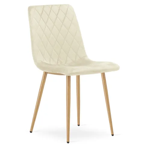 Jasnobeżowe krzesło pikowane do salonu Orinos 3X