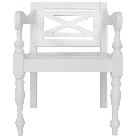 Szczegółowe zdjęcie nr 5 produktu Mahoniowe krzesła tarasowe Amarillo 2 szt - białe