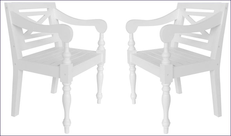 Białe drewniane krzesła tarasowe Amarillo