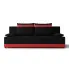 Czarno-czerwona sofa rozkładana z pojemnikiem - Rivare