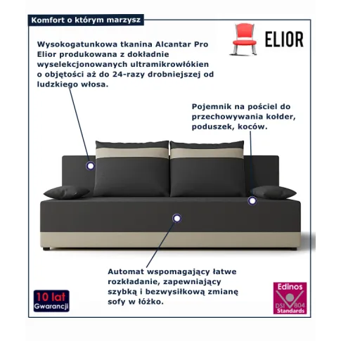 Szaro-beżowa sofa Rivare