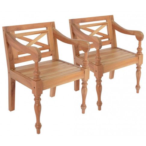 Zdjęcie produktu Mahoniowe fotele na taras Amarillo 2 szt - jasnobrązowe.