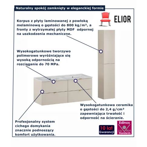 Kaszmirowy zestaw mebli łazienkowych Belvani 11X