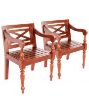 Mahoniowe krzesła na taras Amarillo 2 szt - ciemnobrązowe w sklepie Edinos.pl