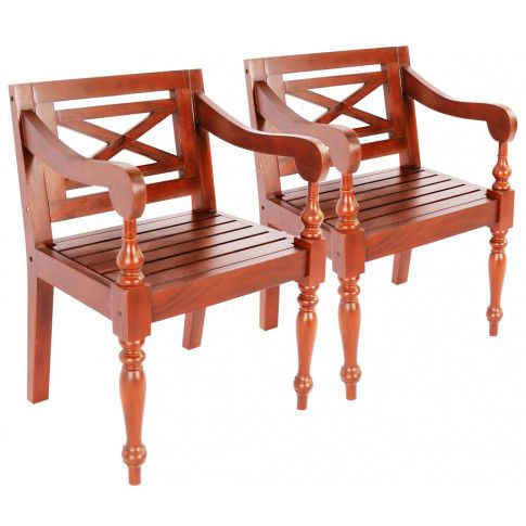 Zdjęcie produktu Mahoniowe krzesła na taras Amarillo 2 szt - ciemnobrązowe.