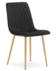 Czarne krzesło metalowe tapicerowane welurem - Orinos 3X w sklepie Edinos.pl