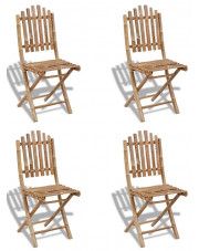 Składane krzesła bambusowe Javal - 4 szt. w sklepie Edinos.pl