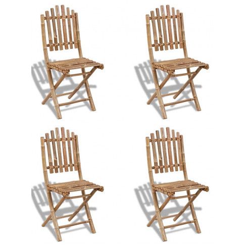 Zdjęcie produktu Składane krzesła bambusowe Javal - 4 szt..