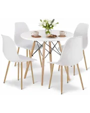 Zestaw biały stół + krzesła - Duto 4X w sklepie Edinos.pl