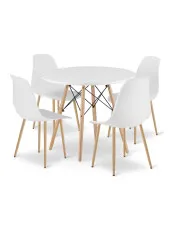 Zestaw biały stół + krzesła - Duto 4X w sklepie Edinos.pl