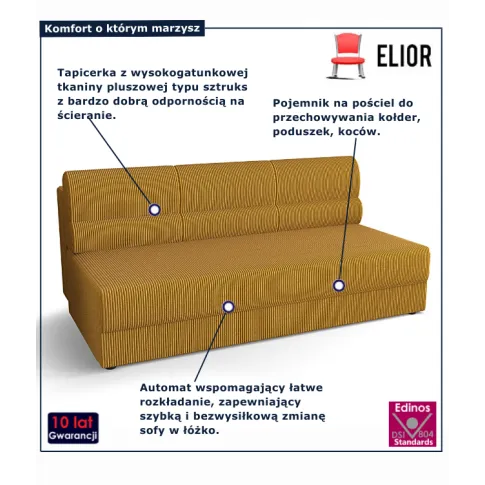 Musztardowa wersalka Aurevo