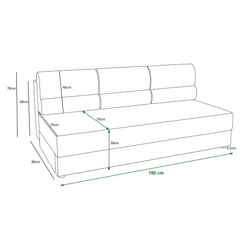 Wymiary sofy rozkładanej Aurevo