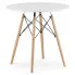 biały stolik na bukowych nogach Duto 4X