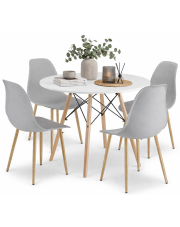Zestaw stół z szarymi krzesłami - Duto 4X w sklepie Edinos.pl