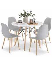 Zestaw stół z szarymi krzesłami - Duto 4X w sklepie Edinos.pl