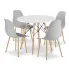 komplet stół z szarymi krzesłami  Duto 4X