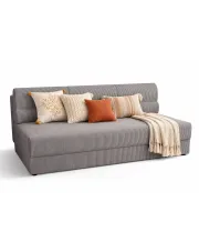 Szara sztruksowa sofa rozkładana - Aurevo w sklepie Edinos.pl