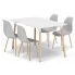 biały stół z szarymi krzesłami  Melano 4X