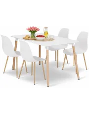 Komplet białych mebli do jadalni - Melano 4X w sklepie Edinos.pl