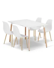 Komplet białych mebli do jadalni - Melano 4X w sklepie Edinos.pl