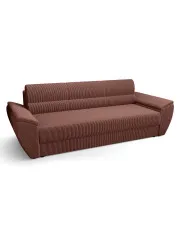 Łososiowa sofa rozkładana z pojemnikiem - Cortero w sklepie Edinos.pl