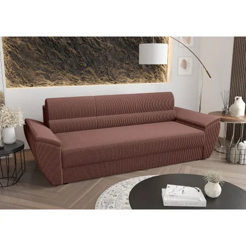 Wizualizacja wnętrza z łososiową wersalką Cortero