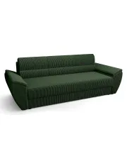 Zielona sztruksowa sofa z funkcją spania - Cortero w sklepie Edinos.pl