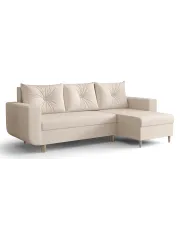 Beżowy narożnik z funkcją spania - Neravo 4X w sklepie Edinos.pl