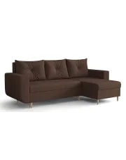 Brązowy nowoczesny narożnik rozkładany - Neravo 4X w sklepie Edinos.pl