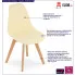 Kremowe krzesło drewniane do salonu Pipi 4X