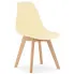 Zestaw 4 kremowych krzeseł skandynawskich z drewnianymi nogami - Pipi