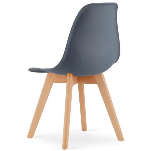 Ciemnoszare krzesło z drewnianymi nogami Pipi 4X