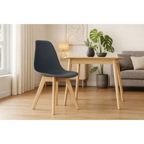 Salon z ciemnoszarym krzesłem skandynawskim Pipi 4X