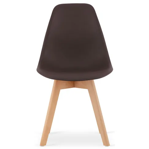 Brązowe krzesło z drewnianymi nogami z zestawu Pipi