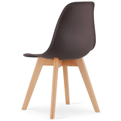 Brązowe krzesło z zestawu krzeseł skandynawskich Pipi