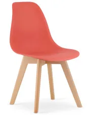 Zestaw 4 pomarańczowych krzeseł do stołu cynober - Pipi w sklepie Edinos.pl