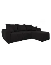 Czarny narożnik z pojemnikiem na pościel - Molveno w sklepie Edinos.pl