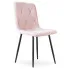 Różowe krzesło pikowane z czarnymi nogami Rexon