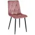 Różowe tapicerowane krzesło welurowe z czarnymi nogami - Rexon