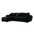 Ciemnozielony rozkładany narożnik L welurowy- Velmores 4X