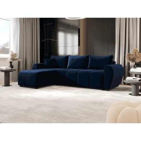 Wizualizacja wnętrza z granatowym narożnikiem Velmores 4x