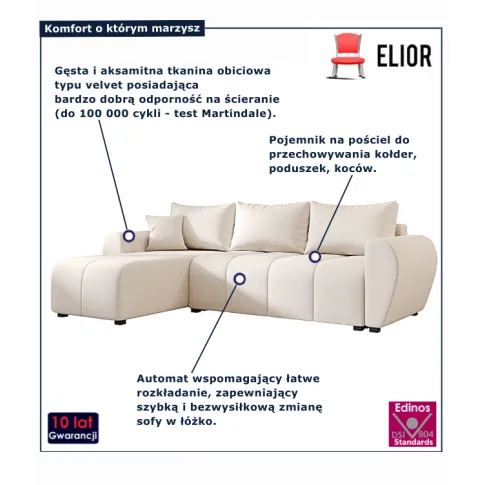 Kremowy narożnik Velmores 4X