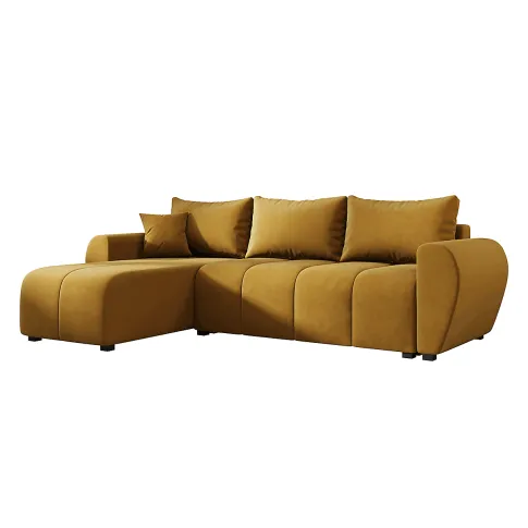 Musztardowa sofa welurowa Velmores 4x