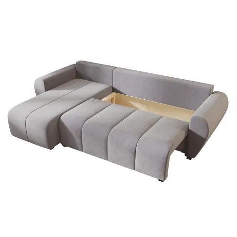 Szary narożnik rozłożony Velmores 4x