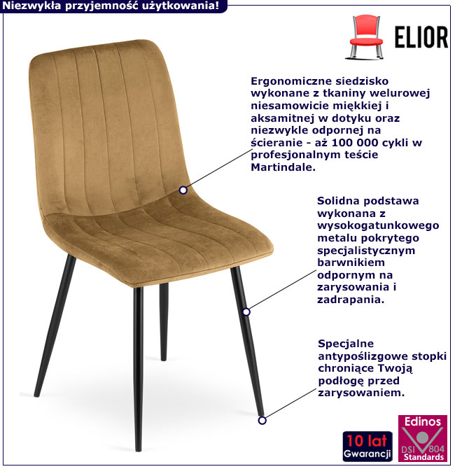 Brązowe krzesło z kompletu krzeseł Hallker