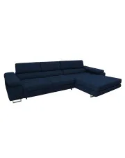 Granatowy narożnik rozkładany z funkcją spania - Grenvo  w sklepie Edinos.pl