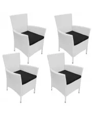 Zestaw 4 kremowych krzeseł do ogrodu – Edis 3X w sklepie Edinos.pl