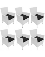 Zestaw 6 kremowych krzeseł do ogrodu – Edis 4X w sklepie Edinos.pl