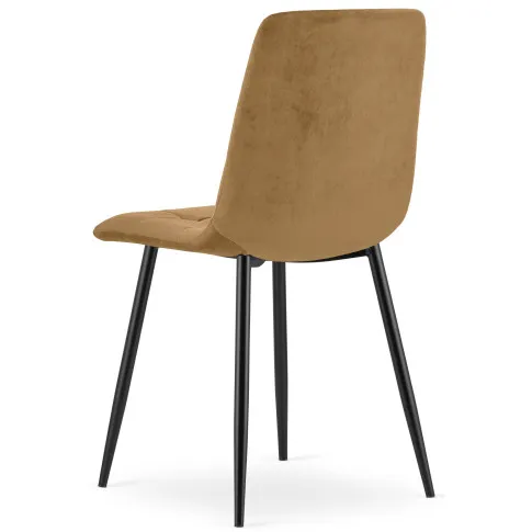 brazowe welurowe krzeslo na czarnych nogach do stolu besti 4x