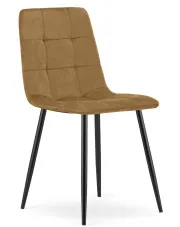 Komplet 4 brązowych krzeseł na czarnych nogach - Besti w sklepie Edinos.pl